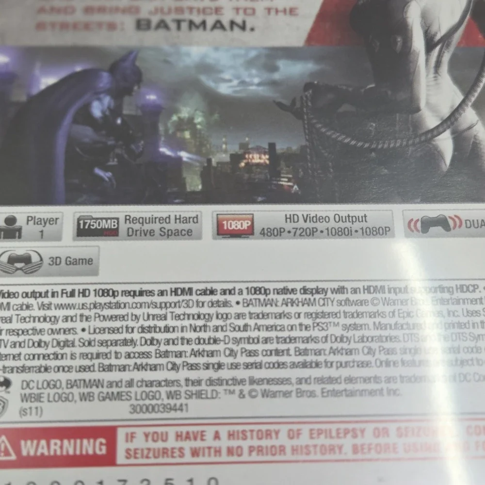 Batman Arkham City PS3 PlayStation 3 2011 Game Complete w/ Manual CIB
